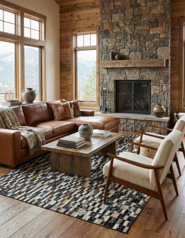5' 2 x 8' 2 Cowhide - Patchwork Rug
