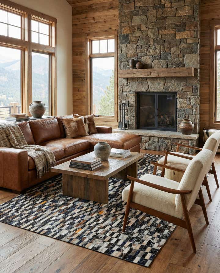 5' 2 x 8' 2 Cowhide - Patchwork Rug