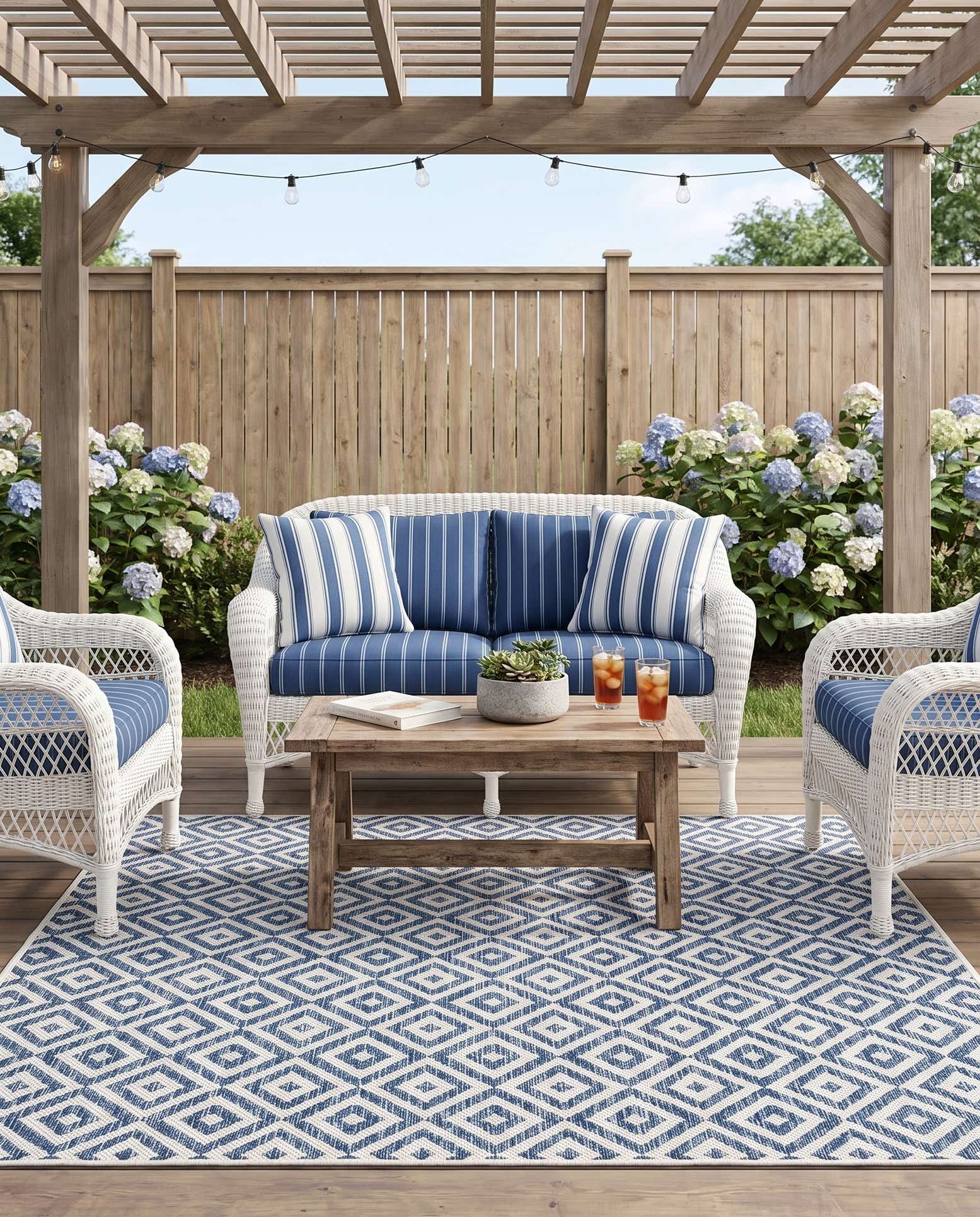 5' 3 x 8' Easy-Clean Jill Zarin Costa Rica Indoor / Outdoor Rug