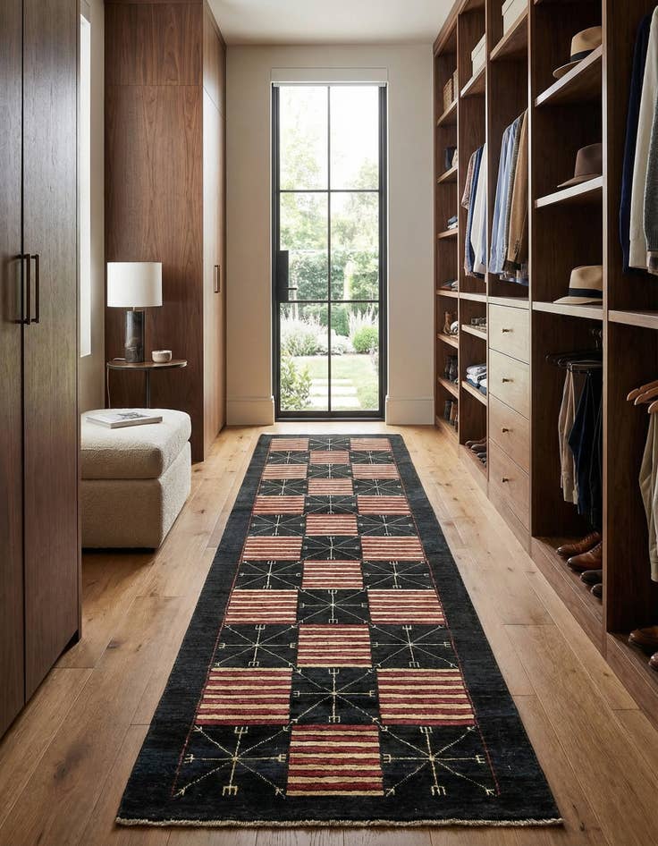 Detail image of 2' 6 x 9' 6  Hand Knotted Modern Ziegler Runner Rug