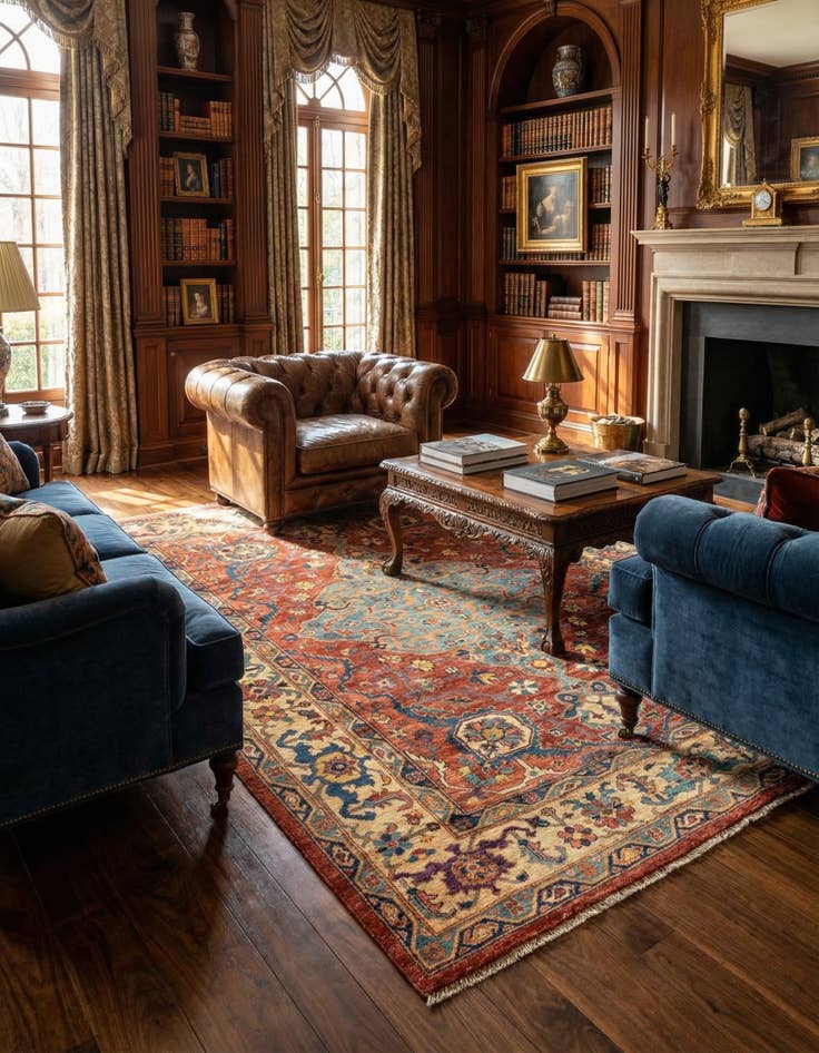 Detail image of 6' 2 x 8' 2 Serapi Wool Rug