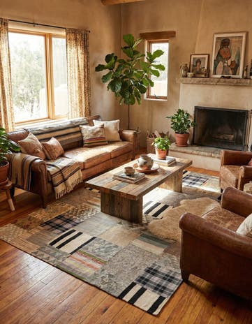 6' 5 x 9' 10 Hand Woven Kilim Patchwork Wool Rug