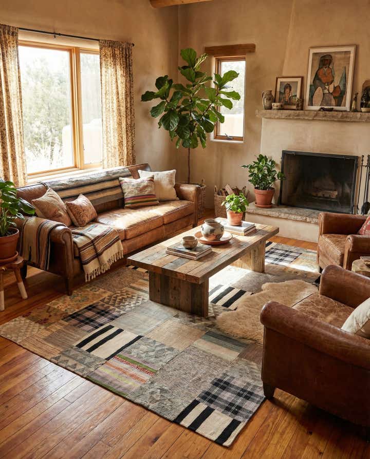 6' 5 x 9' 10 Hand Woven Kilim Patchwork Wool Rug