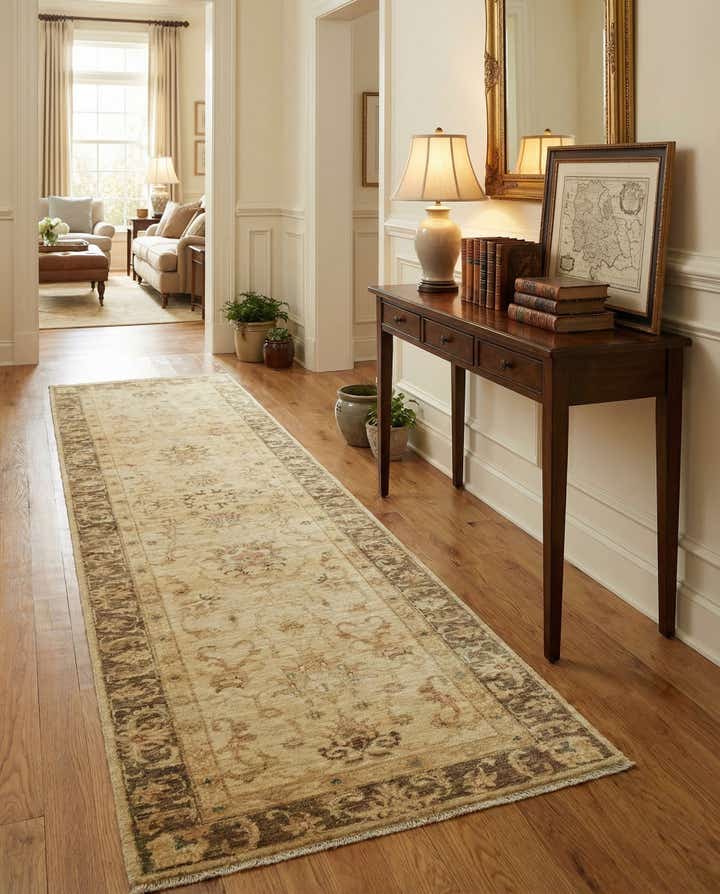 2' 6 x 9' 9 Hand Knotted Peshawar Ziegler Runner Rug