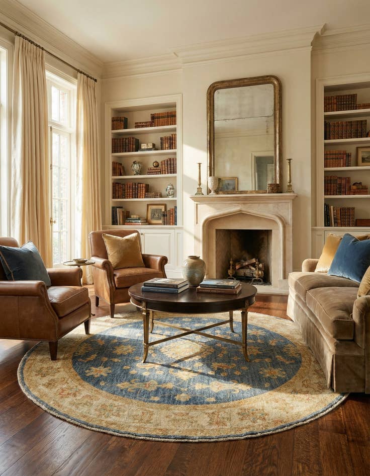 Detail image of 4' 11 x 4' 11 Kaizar Wool Round Rug