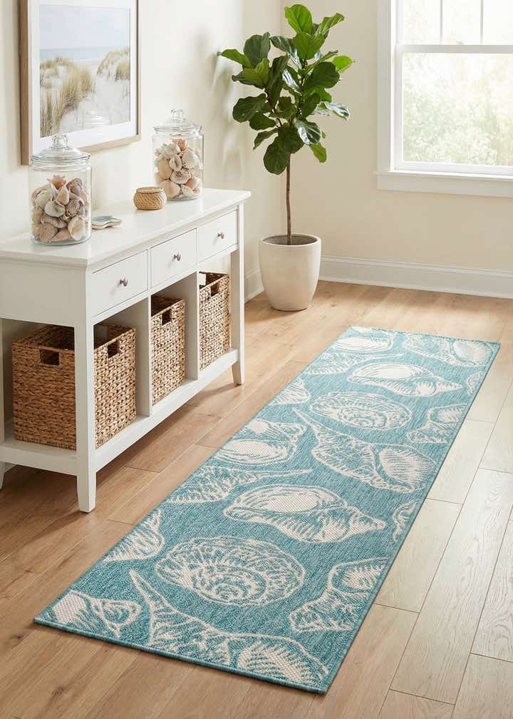 2' x 8' Easy-Clean Coastal Indoor / Outdoor Runner Rug
