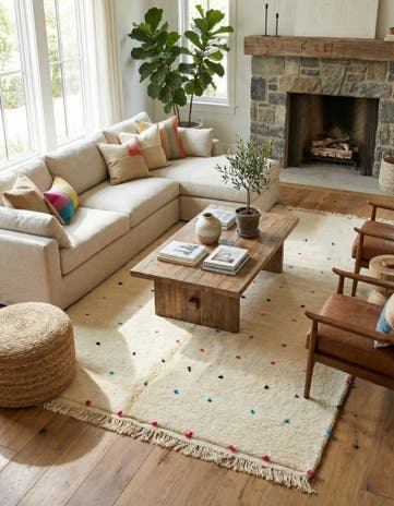6' 7 x 9' 5 Hand Knotted Moroccan Wool Rug