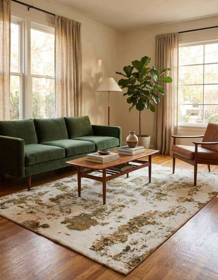 Detail image of  3' 10 x 5' 6  Hand Knotted Ultra Vintage Persian Wool Rug