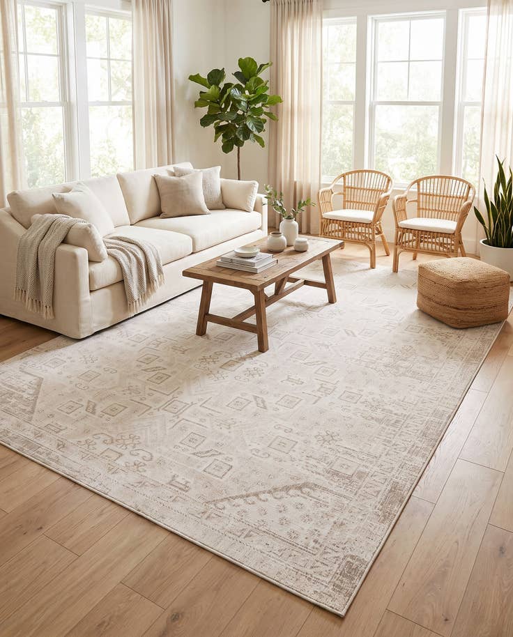 Detail image of 10' x 14' Easy-Clean Aztec Indoor / Outdoor Rug