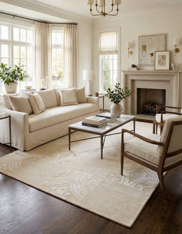 Detail image of 6' 8 x 9' 10  Hand Knotted Darya Wool Rug