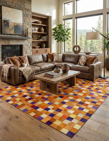 8' x 9' 11 Cowhide - Patchwork Rug