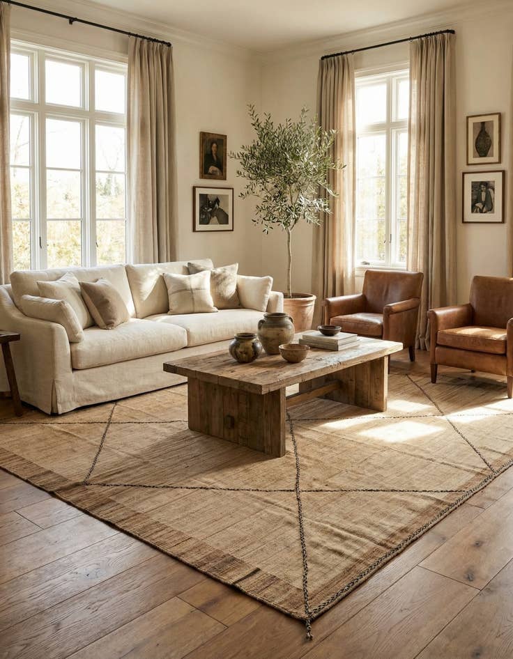 Detail image of 10' 9 x 11' 10  Hand Knotted Moroccan Wool Rug