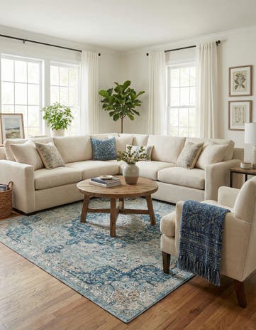 Navy Blue Newport Square Rug