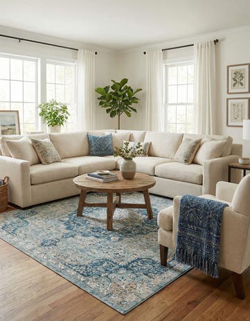 Navy Blue Newport Square Rug