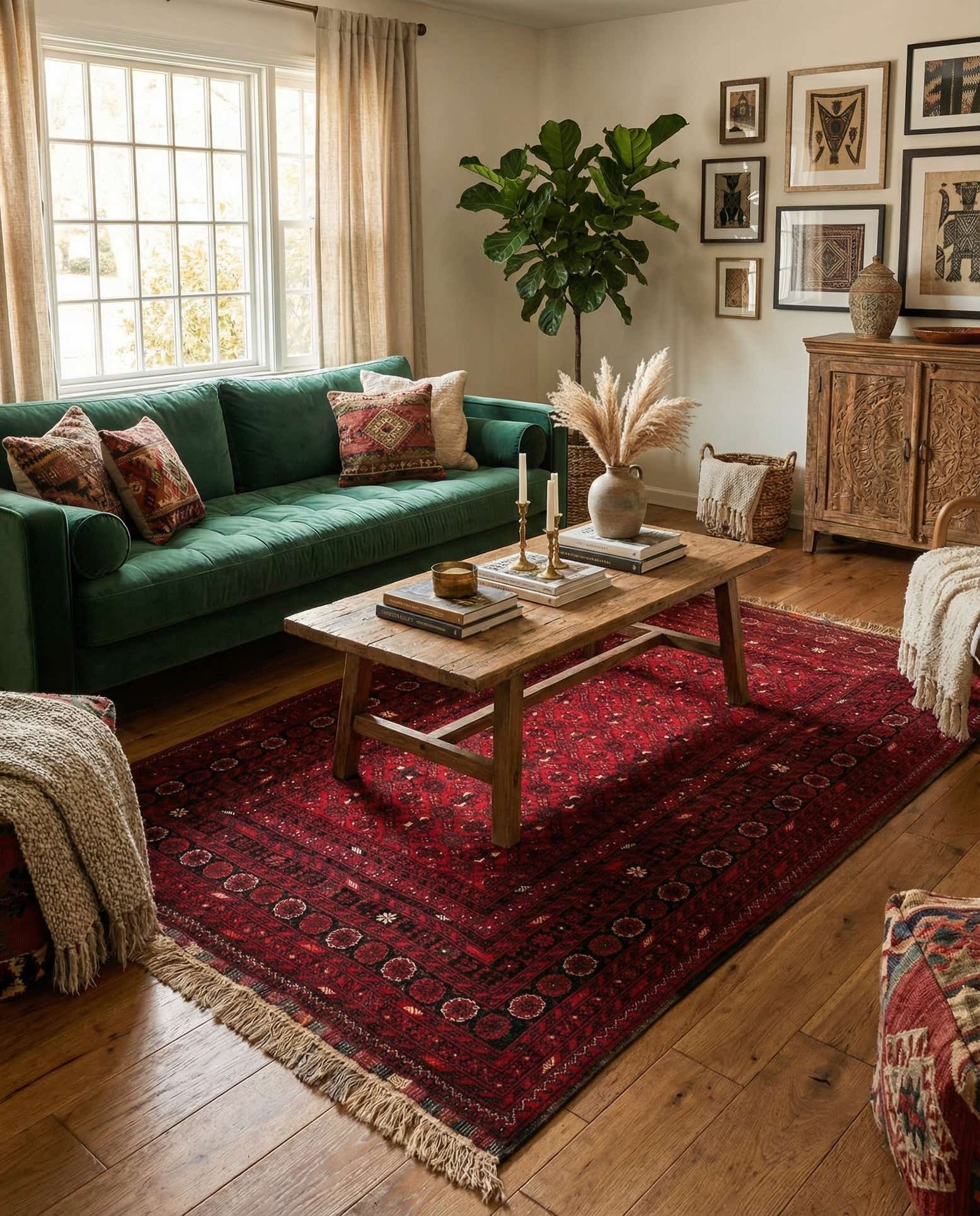4' 5 x 6' 9 Afghan Rug