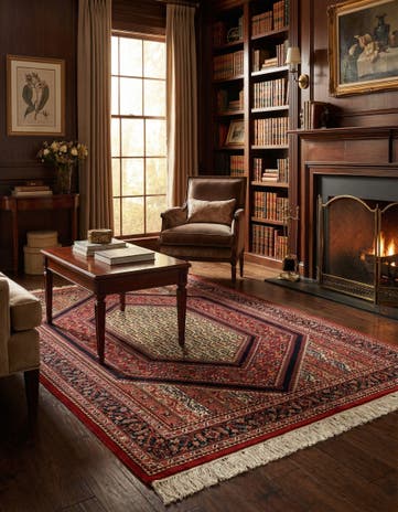 4' 5 x 6' 6 Hand Knotted Farahan Oriental Wool Rug