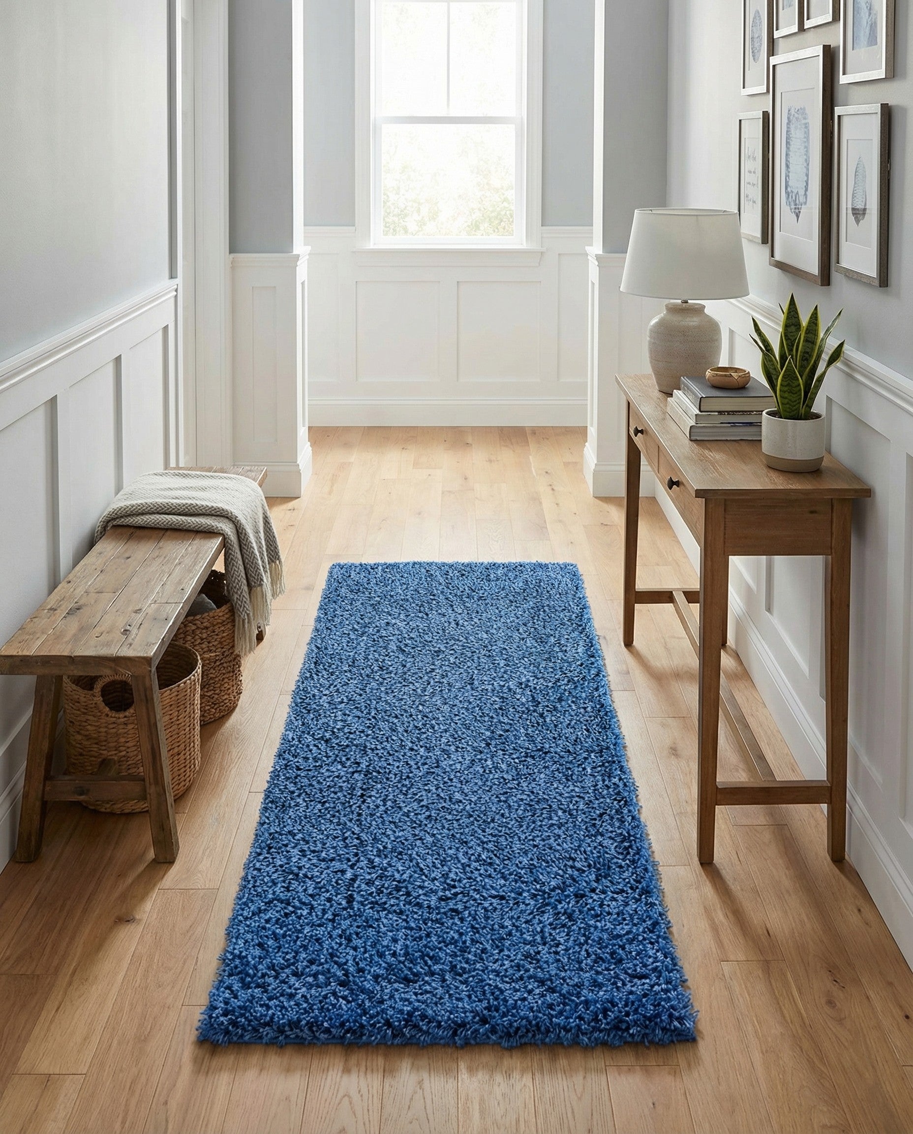  2' 6 x 5' 6 Solid Shag Runner Rug