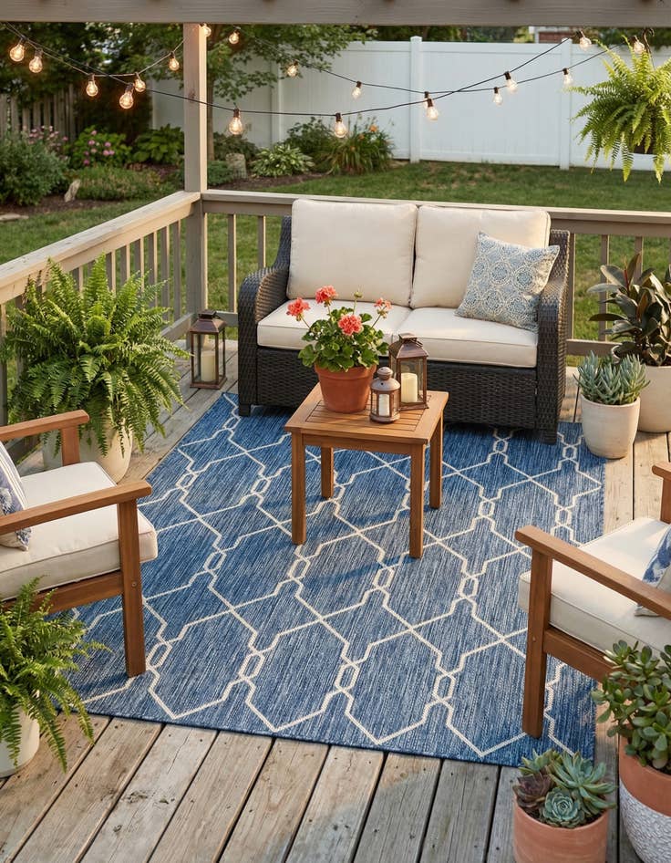 Detail image of 4' x 6'  Washable Trellis Indoor / Outdoor Rug