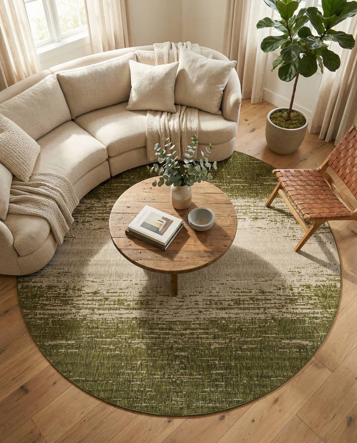 Detail image of 13' x 13' Easy-Clean Modern Indoor / Outdoor Round Rug