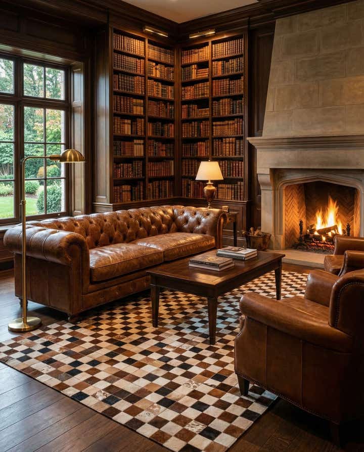 8' x 10' Cowhide Leather Rug