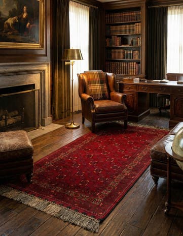 3' 2 x 6' 3 Hand Knotted Afghan Akhche Wool Rug