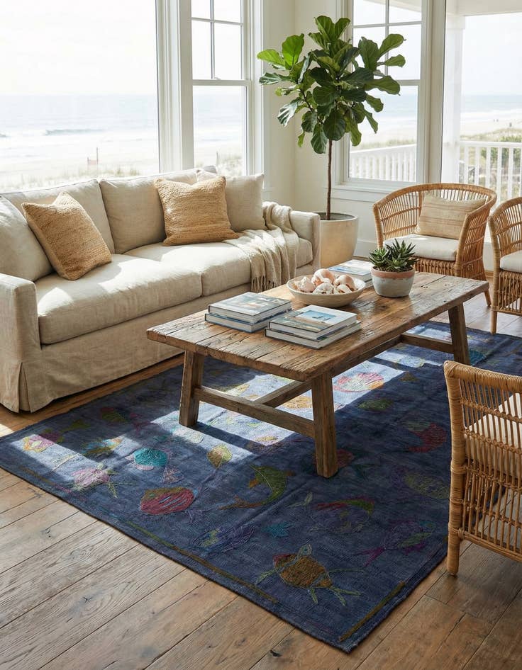 Detail image of 4' 3 x 5' 7  Hand Woven Kilim Suzani Wool Rug