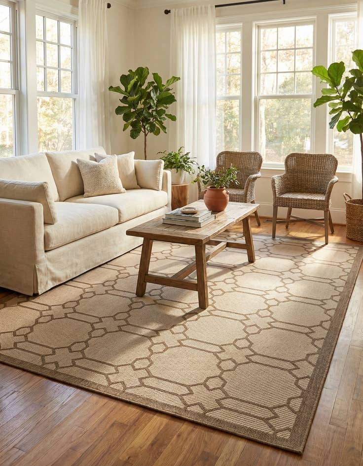 Detail image of 7' x 10'  Washable Trellis Indoor / Outdoor Rug