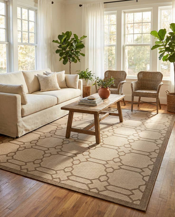 Detail image of 7' x 10' Easy-Clean Lattice Indoor / Outdoor Rug