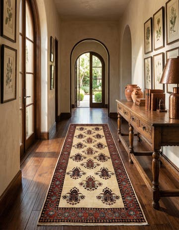 3' 1 x 9' 8 Luribaft Wool Runner Rug