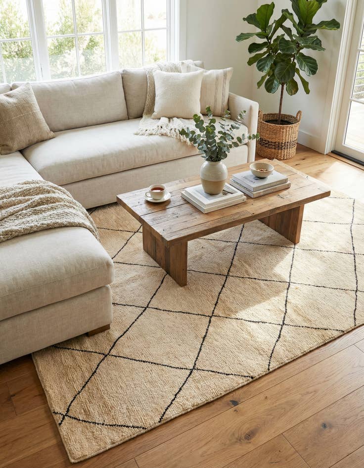 Detail image of 5' 6 x 8'  Hand Knotted Darya Wool Rug