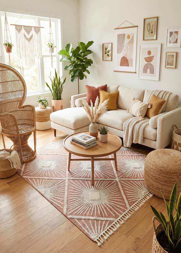 7' 10 x 7' 10 Boho Square Rug