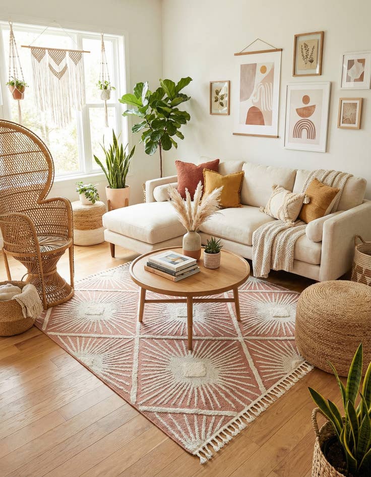 Detail image of 7' 10 x 7' 10 Boho Square Rug