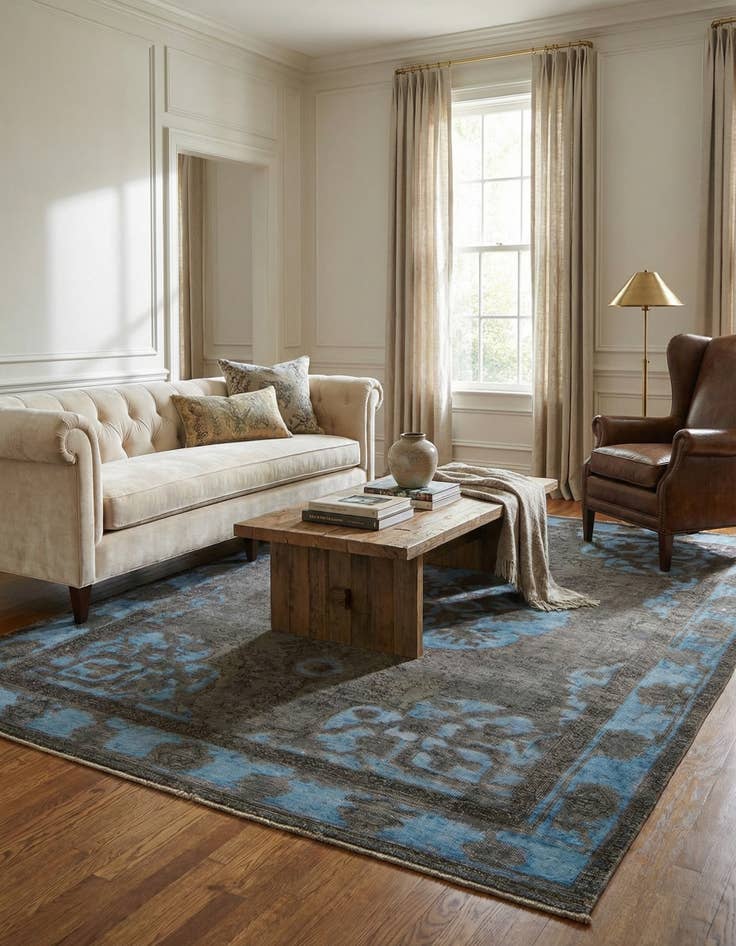 Detail image of 6' 3 x 9' 3  Hand Knotted Ultra Vintage Persian Wool Rug