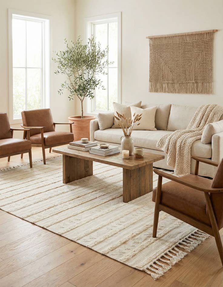 Detail image of 8' x 10'  Hand Woven Arizona Wool Rug