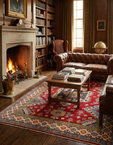 6' x 9' Hand Knotted Kazak Rug