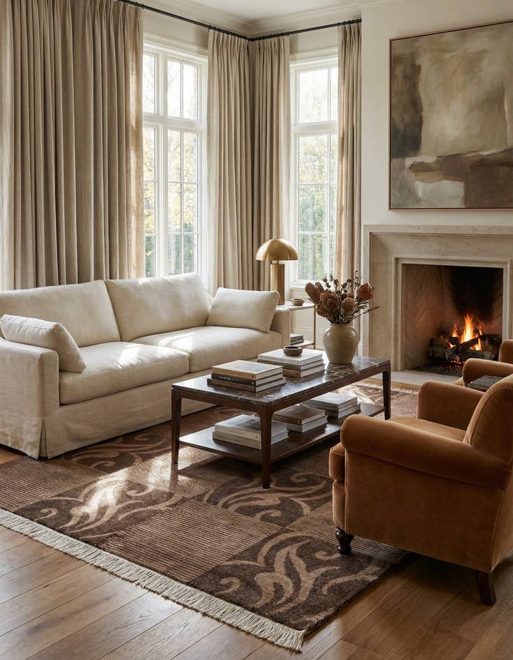 Detail image of  4' 11 x 6' 7  Hand Knotted Darya Wool Rug