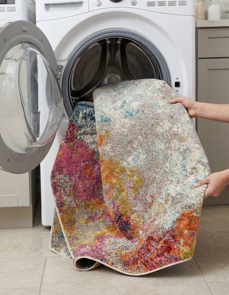 Detail image of 8' x 8'  Washable Spectrum Octagon Rug