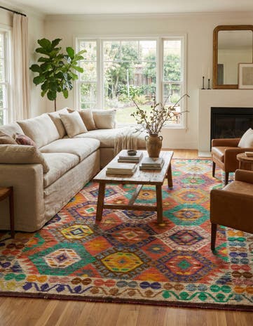 6' 7 x 10' 2 Hand Knotted Darya Wool Rug