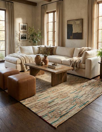 6' 2 x 9' 8 Hand Knotted Darya Wool Rug