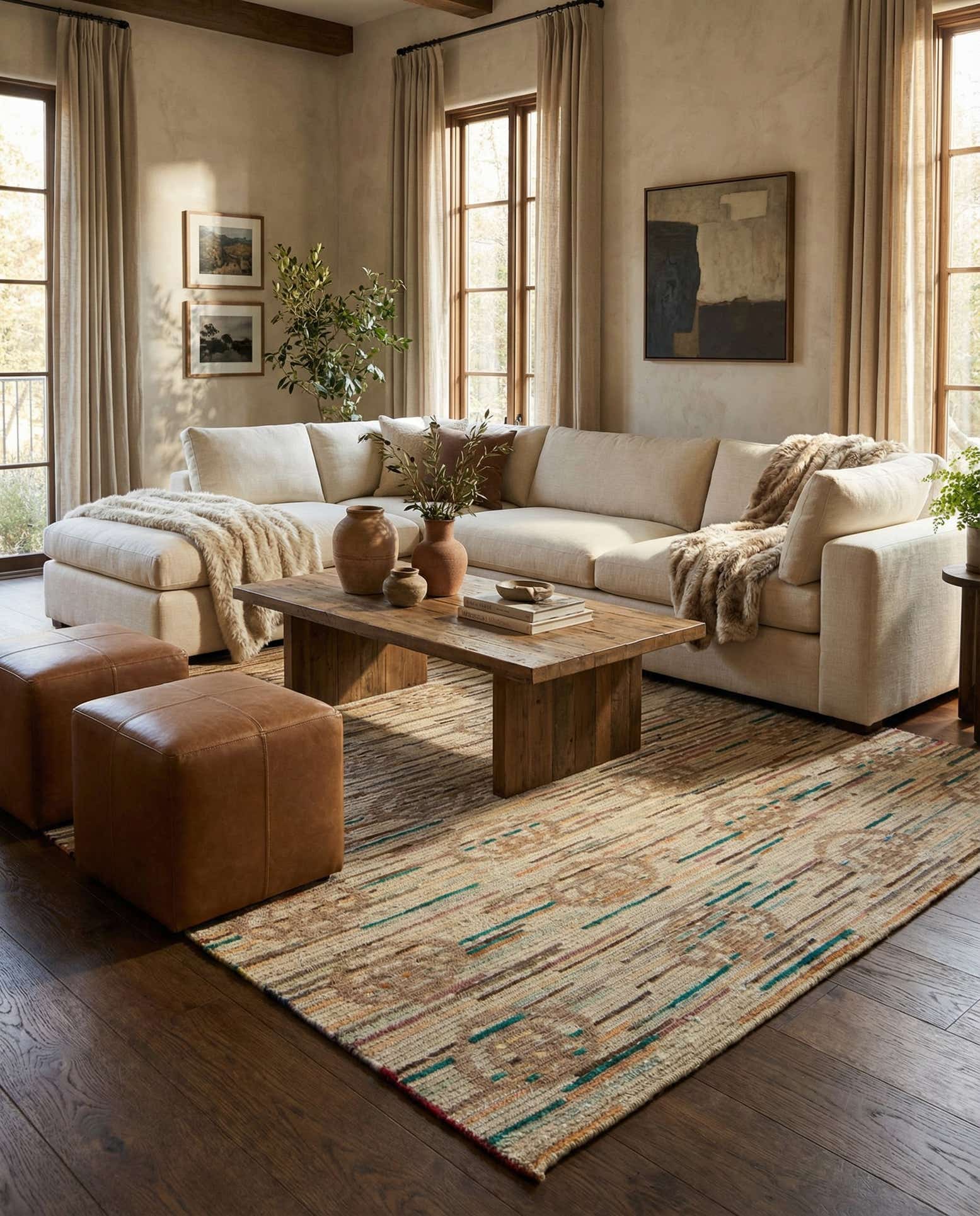 6' 2 x 9' 8 Hand Knotted Darya Wool Rug
