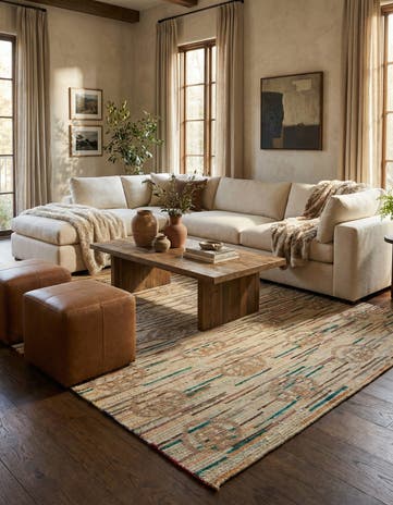 6' 2 x 9' 8 Hand Knotted Darya Wool Rug
