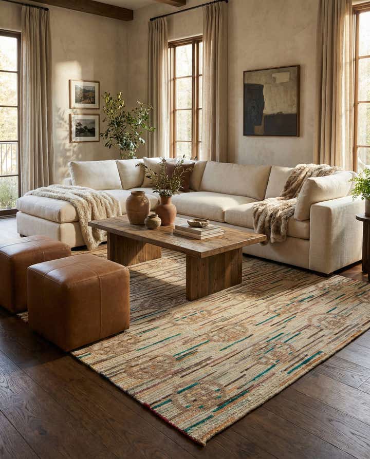 6' 2 x 9' 8 Hand Knotted Darya Wool Rug