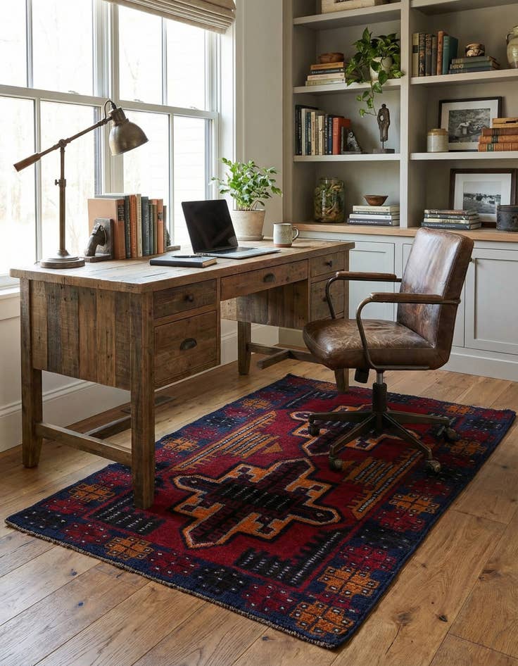 Detail image of  3' x 4' 6  Hand Knotted Balouch Persian Wool Rug