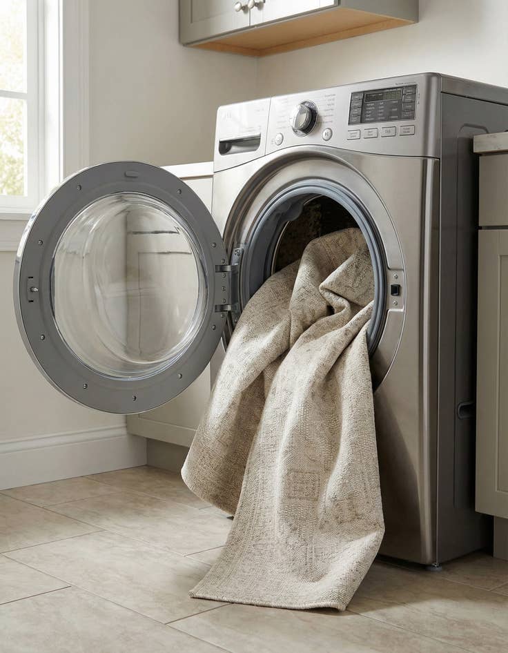 Detail image of 5' 3 x 5' 3  Washable Aztec Indoor / Outdoor Square Rug