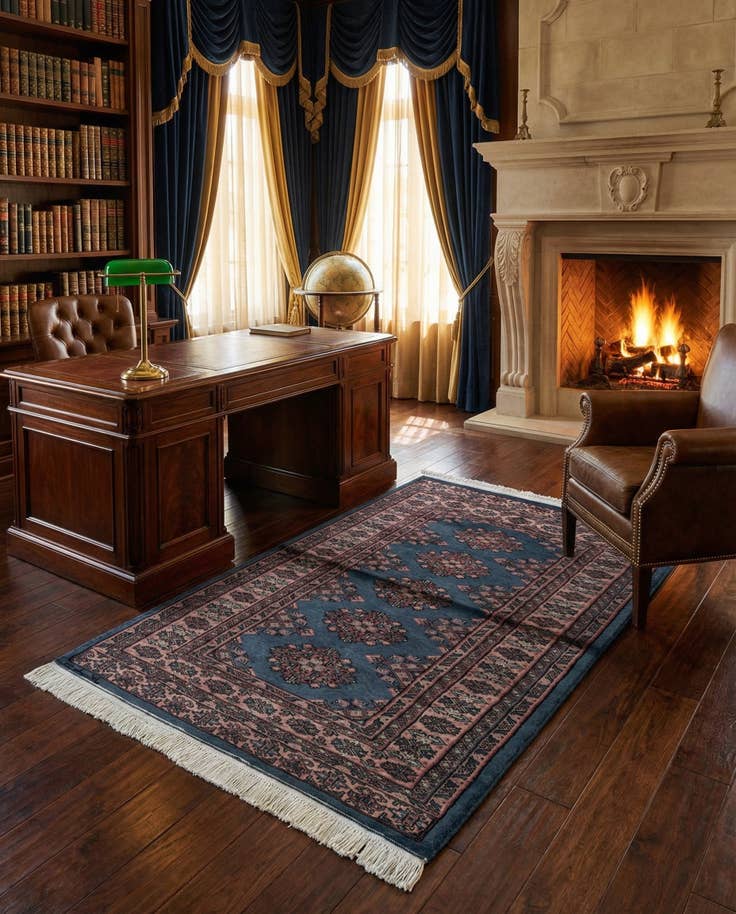 Detail image of 3' 2 x 4' 11 Hand Knotted Bokhara Oriental Wool Rug