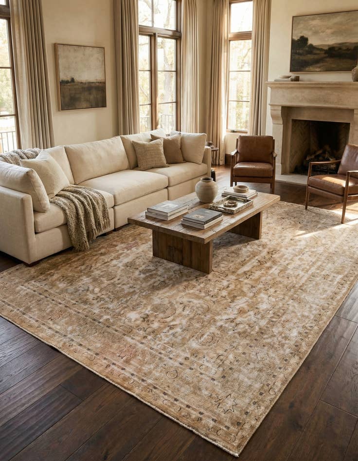 Detail image of  9' 6 x 12' 9  Hand Knotted Ultra Vintage Persian Wool Rug