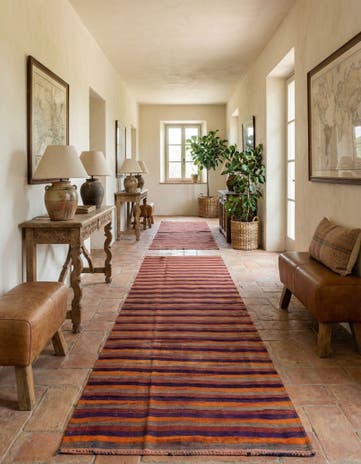 3' 9 x 10' 7 Hand Woven Kilim Fars Wool Runner Rug