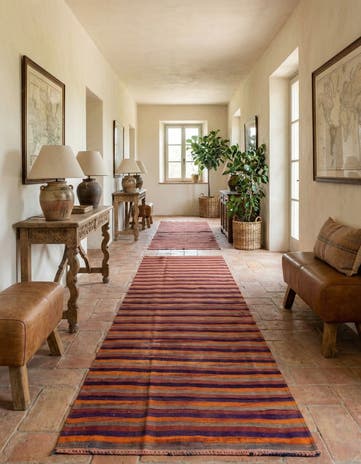 3' 9 x 10' 7 Hand Woven Kilim Fars Wool Runner Rug