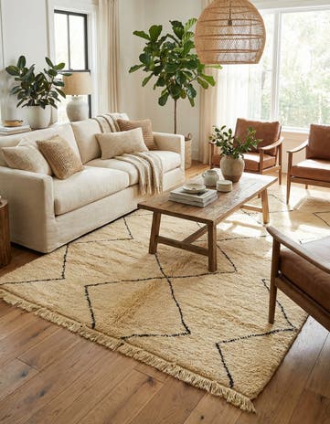 6' 4 x 10' 8 Hand Knotted Moroccan Wool Rug