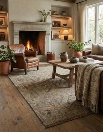 4' x 5' 10 Hand Woven Kilim Maymana Wool Rug